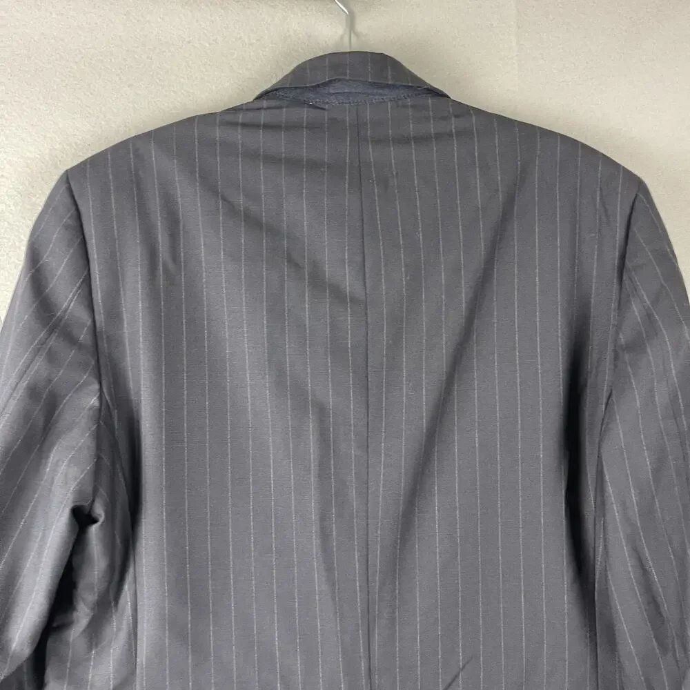 Brooks Brothers 346 Wool Blazer‎ Sport Coat Mens 40R Blue Striped Wool Stretch